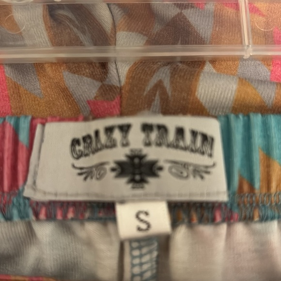 Crazy Train Colorful Fringe Aztec Print Shorts, Size S, NWOT - Picture 3 of 4